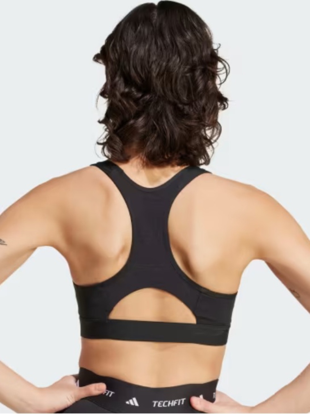 Adidas TECHFIT BRA Women's Black Racerback Sports Bra Small activewear A B